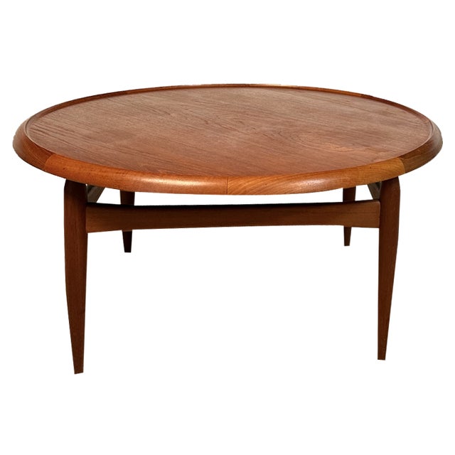 Minimalist Teakwood Coffee Table with Reversible Formica Table Top by Ejvind A. Johansson for Ludvig Pontoppidan, Denmark, 1955 For Sale