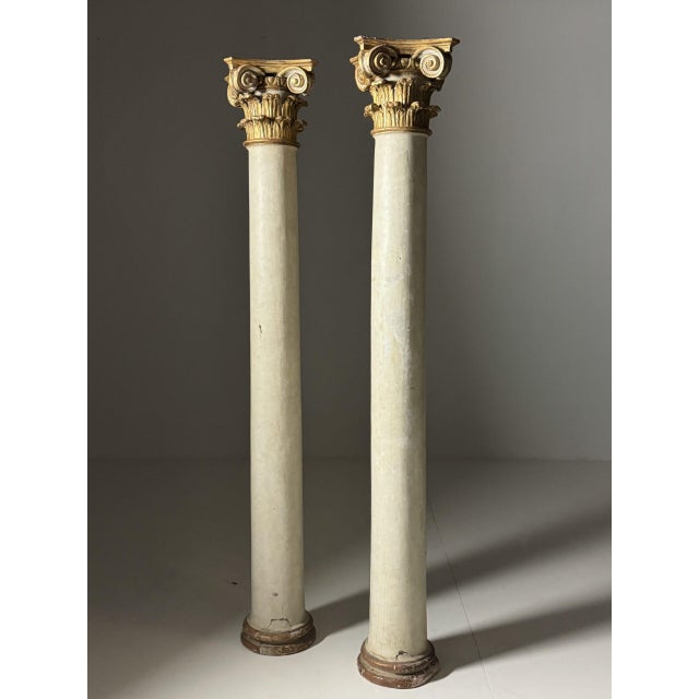 Columns with Gilded Capitals, 18th Century, Set of 2 For Sale - Image 6 of 18