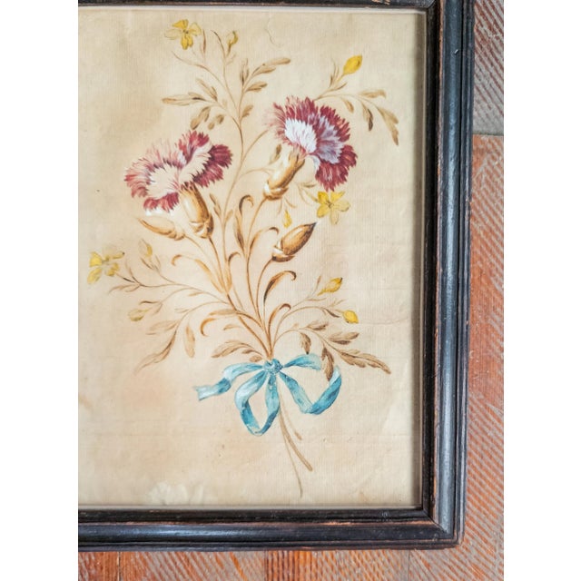 18th Century English Botanical Watercolor Study Painting of Carnations For Sale - Image 4 of 8