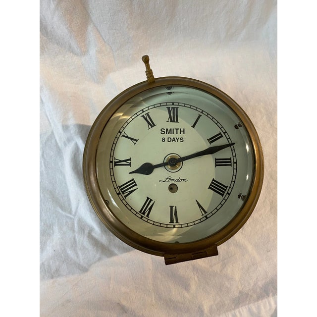 Metal 1990s Brass Decorative Ship Clock For Sale - Image 7 of 9