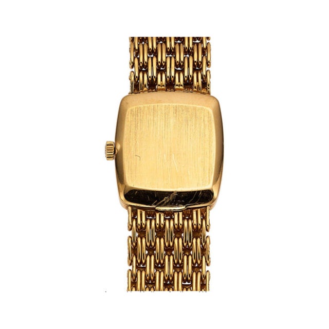 Vintage Patek Philippe 18k Gold Ladies Champagne Dial Mesh Bracelet Watch For Sale - Image 11 of 14