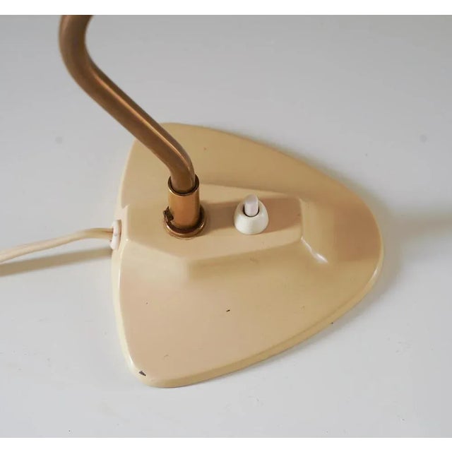 Cream Swedish Modern Desk Lamp attributed to Asea, 1940s For Sale - Image 8 of 11