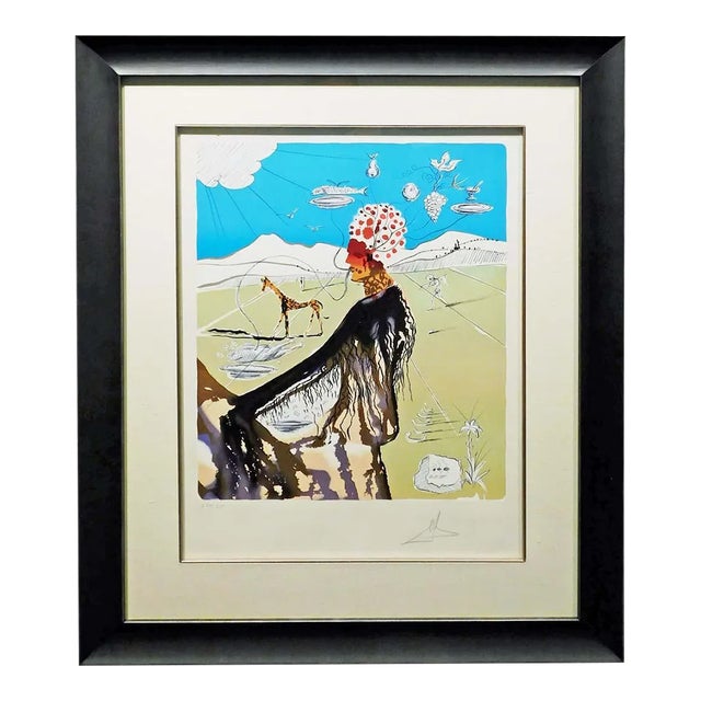 Salvador Dali the Earth Goddess Authentic Pencil Signed Fine Art Framed For Sale