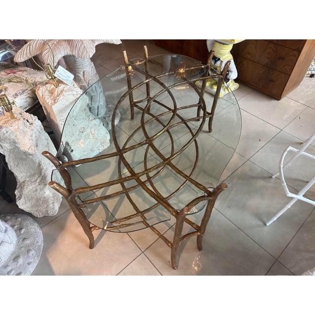 Dennis and Leen Vintage Chinoiserie Dennis & Leen Faux Bois Gilt Bronze Coffee Cocktail Table For Sale - Image 4 of 12