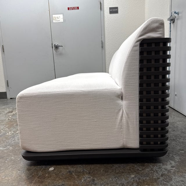 Thomas Bina & Ronald Sasson for Restoration Hardware Trelica Aluminum Swivel Outdoor Chairs, Pair For Sale - Image 9 of 12