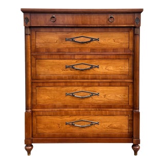 Vintage Century Furniture Empire Regency Tall Chest of Drawers For Sale