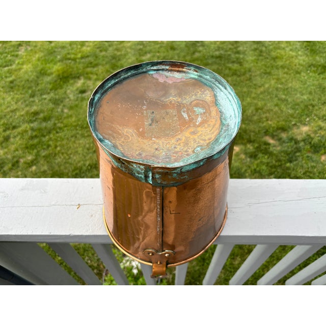 Metal Late 19th / Early 20th C. Copper Fireplace Scuttle / Bucket For Sale - Image 7 of 9