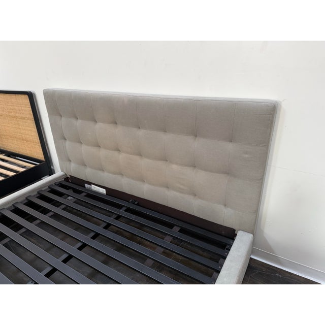 Restoration Hardware King Size Restoration Hardware Modena Tufted Platform Bed Frame For Sale - Image 4 of 12