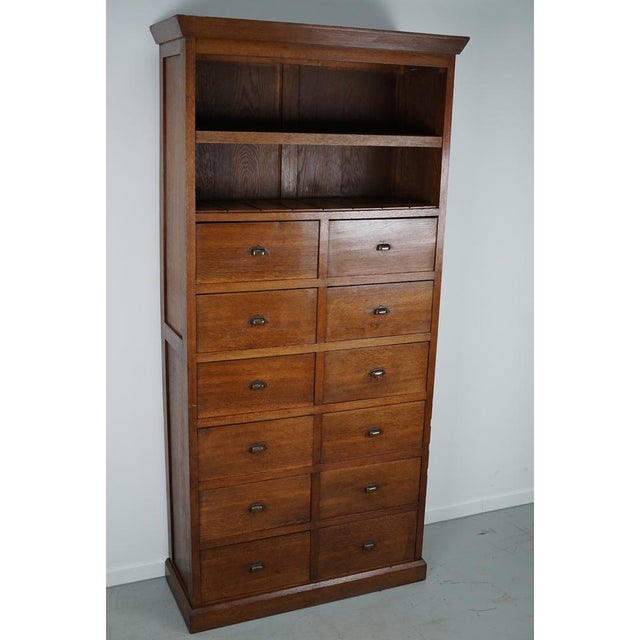 Antique French Oak Filing Cabinet, 1920s For Sale - Image 16 of 18