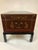 Wood Vintage Chinese Leather Painted Trunk Coffee Table With Wood Stand, Glass Top For Sale - Image 7 of 12
