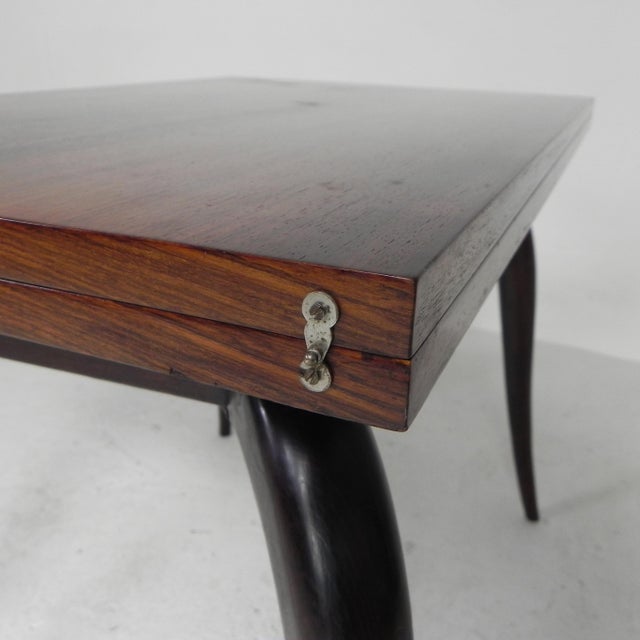 Gaming Table with Folding and Rotating Top, 1950s For Sale - Image 15 of 18