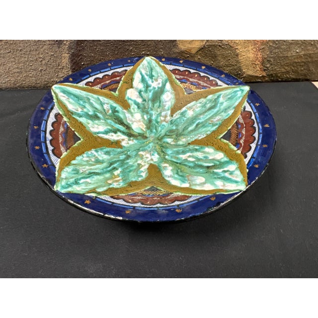 1920s Vintage Art Deco Standing Bowl in Ceramic For Sale - Image 5 of 7