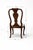 Queen Anne Set of Six Queen Anne Style Dining Chairs in Old Chapel Satin Walnut With Designer Ivory Linen Upholstery For Sale - Image 3 of 9