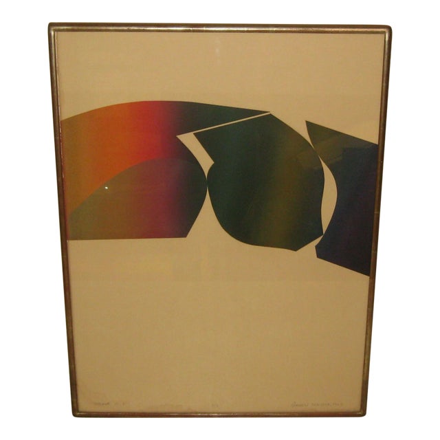 1969 Geometric Abstract Screenprint by Jeorgen Strunck For Sale