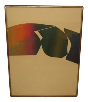 1969 Geometric Abstract Screenprint by Jeorgen Strunck