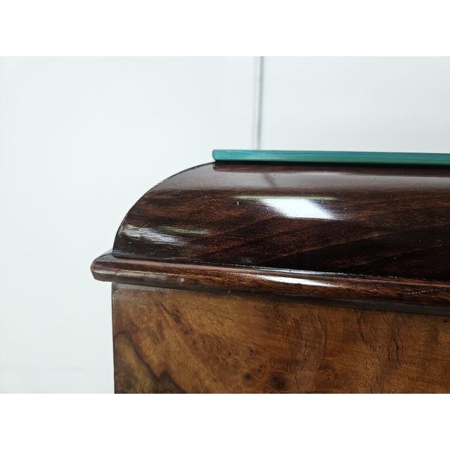 Black Art Deco Milanese Sideboard in Walnut Burl with Mirrored Top, 1940 For Sale - Image 8 of 18