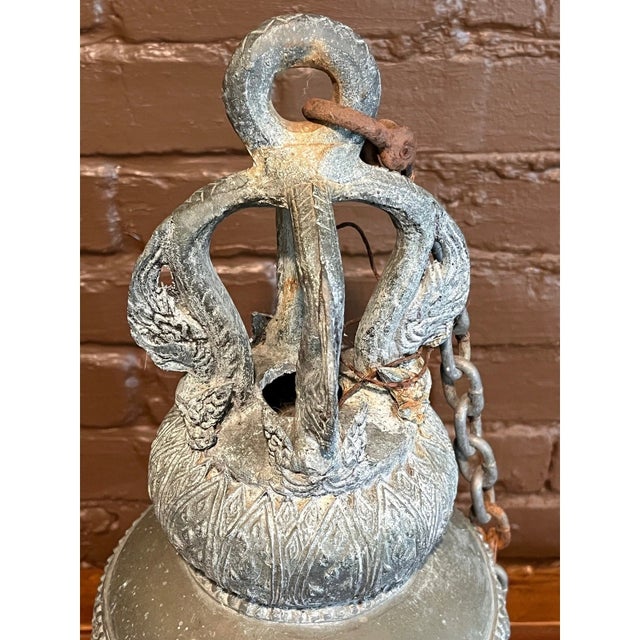 Antique Thai Bronze Temple Bell 21" Ornate Hanging Buddhist Temple Art For Sale - Image 4 of 6