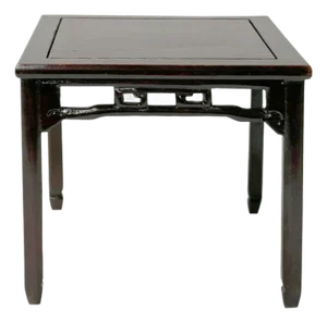Chinese Wood Handmade Miniature Square Table Display Decor Art