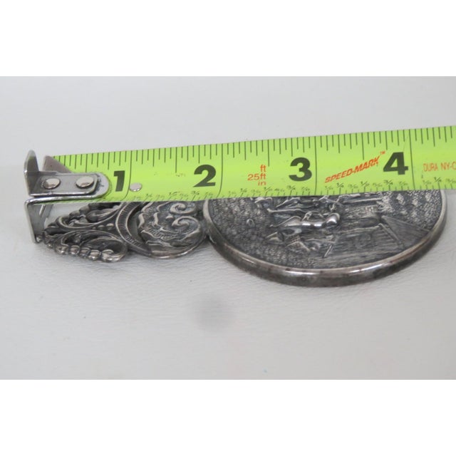 Hans Jensen Denmark Small Vanity Hand Mirror Beveled Silver Plate 4725b For Sale - Image 10 of 12