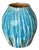Turquoise Drip Italian Ceramic Vase For Sale