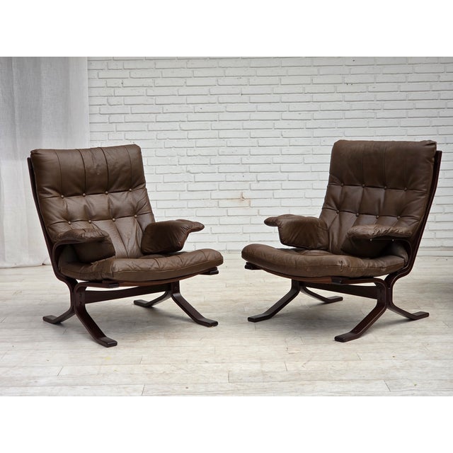 Scandinavian Armchair in Brown Leather, 1970s For Sale - Image 17 of 18