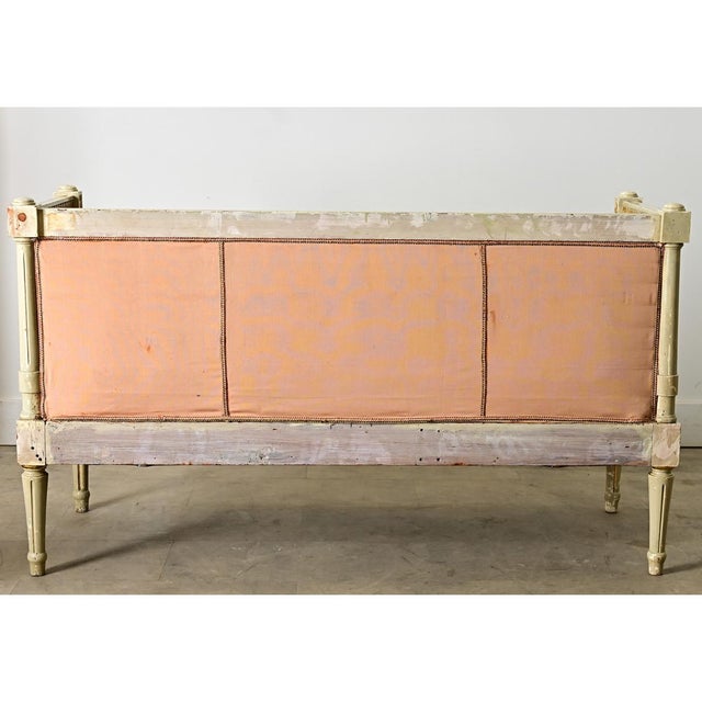 French Swedish 19th Century Painted and Parcel Gilt Settee For Sale - Image 3 of 13