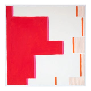 Contemporary Abstract Acrylic and Thread on Canvas Painting "Poke" by Holly Miller For Sale