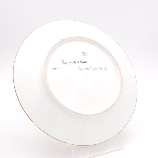 Early 20th Century Early 20th Century Set of 8 Limoges Plates Hand-Painted With Quotations From Shakespeare For Sale - Image 5 of 9