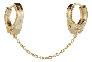 Gold & Diamond Handcuff Design Earring