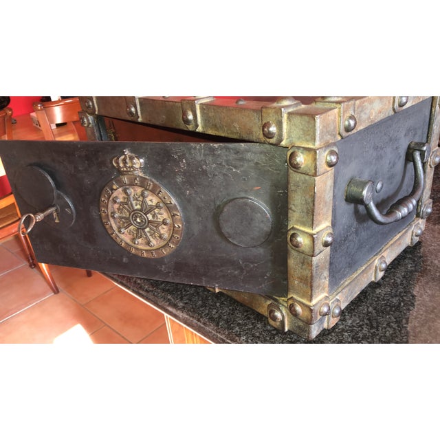Onyx Antique French Strong Box by Bauche Brevete From 1870’s For Sale - Image 8 of 8