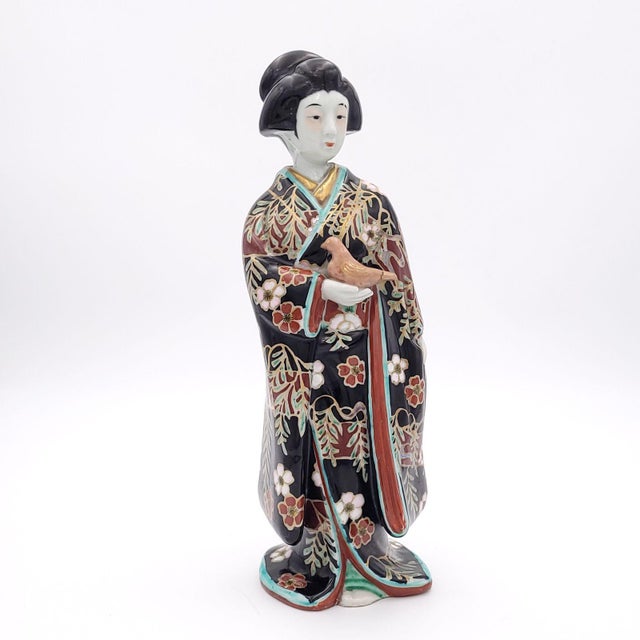 Japanese Porcelain Imari Courtesan With Dove, Late 19th Century Circa 1880 For Sale - Image 10 of 13