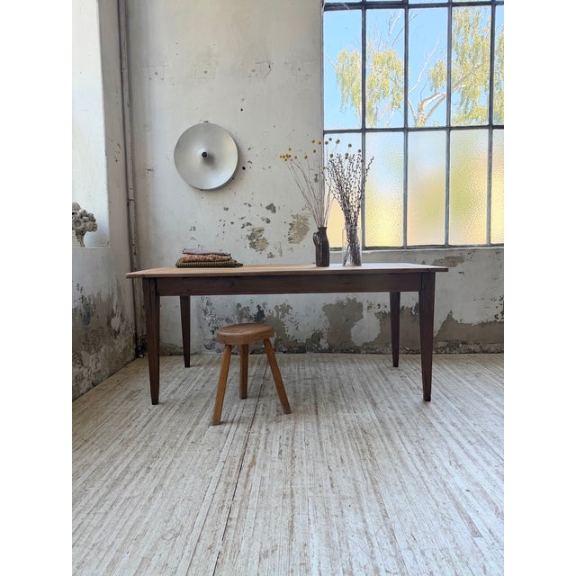 Farmhouse Walnut Table with Spindle Legs, 1950 For Sale - Image 4 of 18