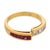 Contemporary Vintage Ruby Diamond 18k Yellow Gold Bypass Ring, Size 6.75 For Sale - Image 3 of 7