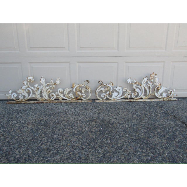 Pair of Crusty French Wrought Iron Fragments For Sale - Image 10 of 11