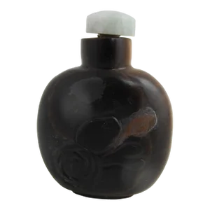 Vintage Chinese Carved Tiger Eye Jade Stopper Snuff Bottle