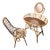 Rattan Dressing Table and Chair, Set of 2 For Sale