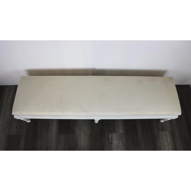 White Vintage Mid Century French Style Long Bench For Sale - Image 8 of 10