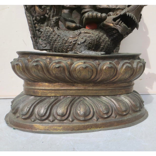 Copper Repousse Manjusri Late 19th Nepal For Sale In New York - Image 6 of 16