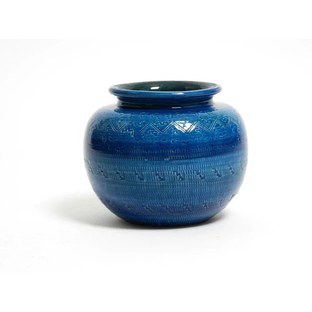 Ceramic Rimini Blu Vase by Aldo Londi for Bitossi, Italy, 1960s For Sale - Image 16 of 16