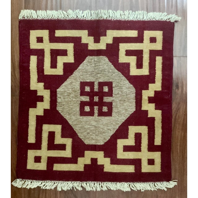 A beautiful vintage Navajo Germantown saddle blanket dating to the mid-20th century. Woven using Germantown yarn, prized...