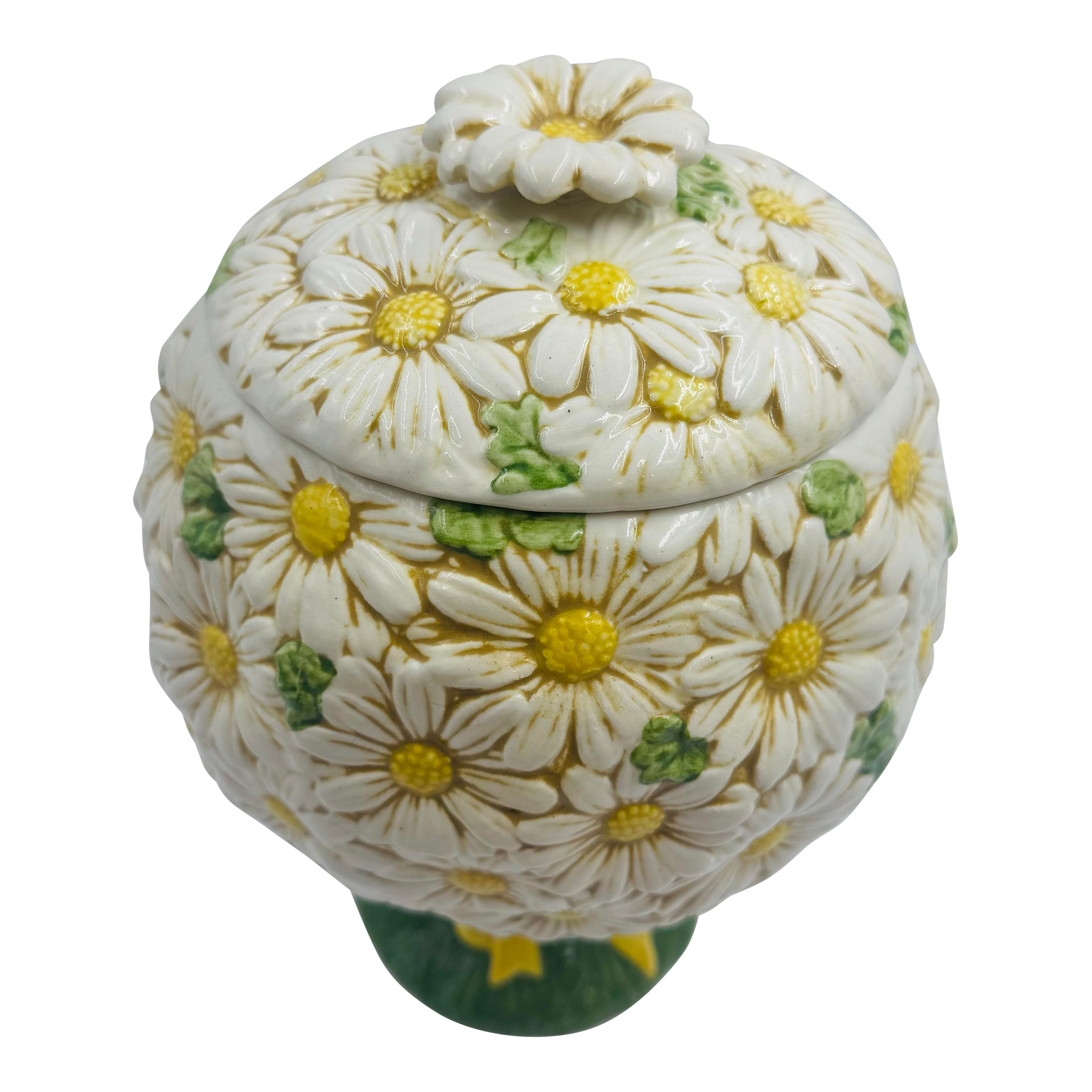 Metlox Sculpted Daisy Vernon Poppytrail Cookie Jar | Chairish