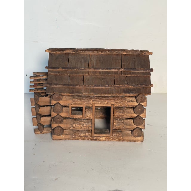 Folk Art Antique American Folk Art Dollhouse Log Cabin For Sale - Image 3 of 7