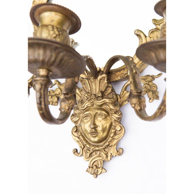Metal French Wall Candleholders with Mirror, 1880, Set of 2 For Sale - Image 7 of 10