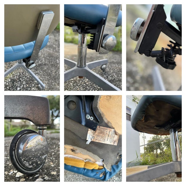 Vintage Modern Adjustable Swivel Desk Chair For Sale - Image 9 of 9