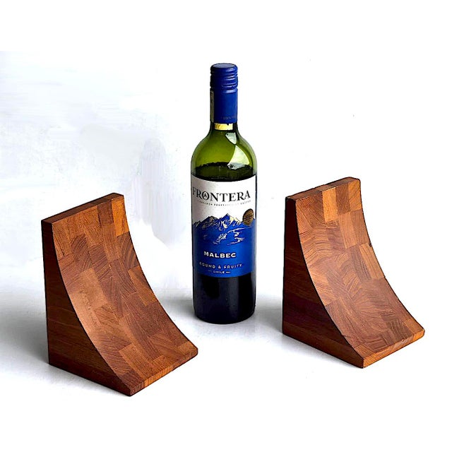 Wood 1960s Brostrom Danish Teak Wood Bookends, a Pair For Sale - Image 7 of 9