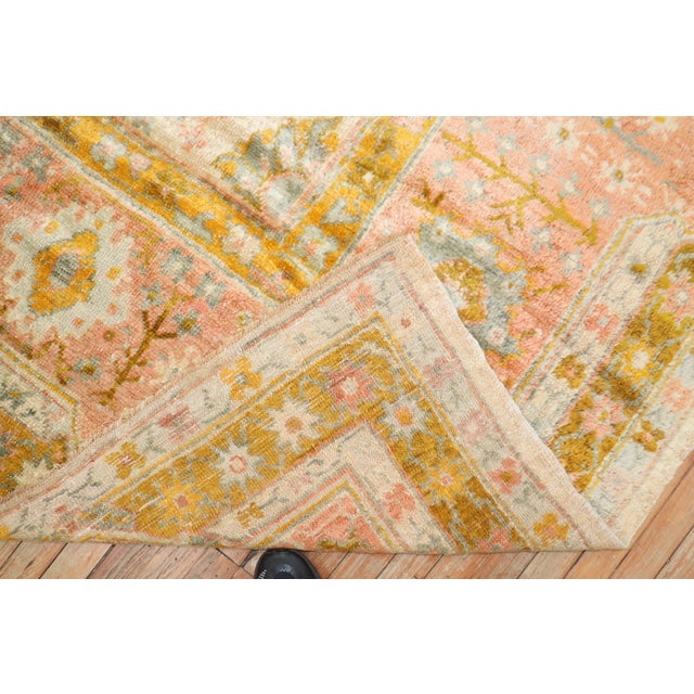 Gold Ivory Angora Antique Oushak Rug - 8'5" x 11'2" For Sale - Image 8 of 12
