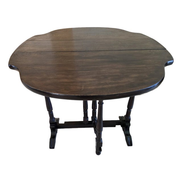 Antique Jacobean Revival Gateleg Drop-Leaf Table With Bobbin Turned Legs For Sale