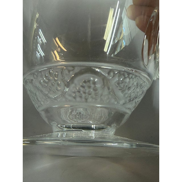 Glass 1990s Art Deco Lalique France Phalsbourg Pattern Crystal Pitcher For Sale - Image 7 of 11