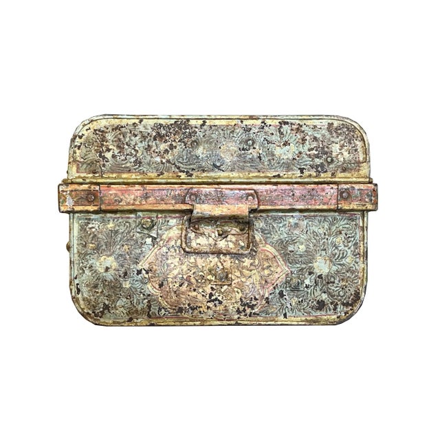 Antique Metal painted box For Sale - Image 10 of 12