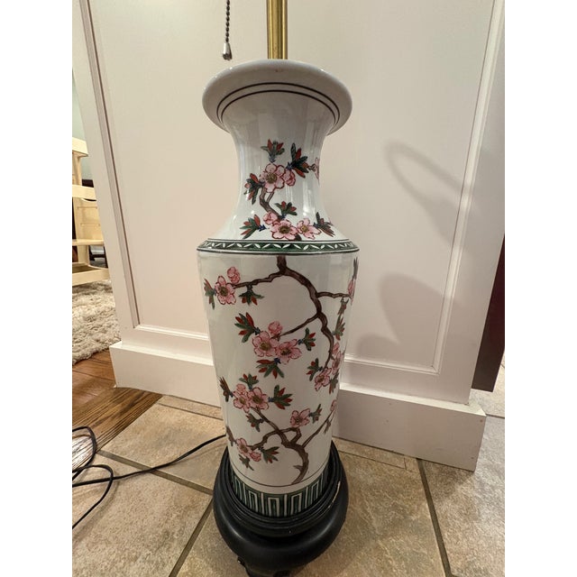 Mid 20th Century Norman Perry Cherry Blossom Porcelain Lamp For Sale - Image 4 of 16